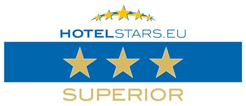 Logo des Hotelstars.eu Superior mit drei Sternen
